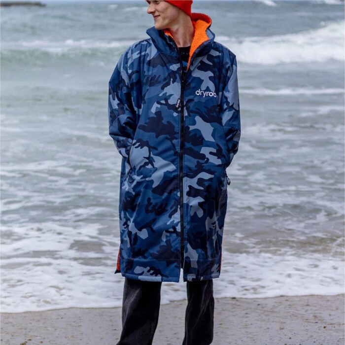 2024 Dryrobe Advance Cambiador De Manga Larga Robe V3 DALSV3 - Camuflaje Azul / Orange